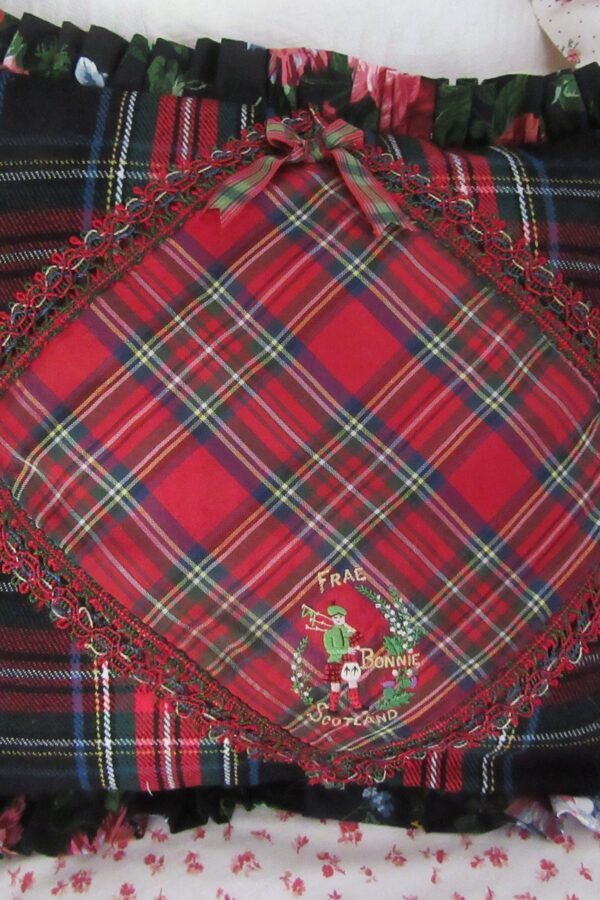 13" X Antique Scottish Tartan Pillow