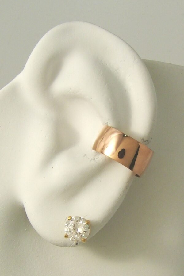 14K Solid Pink Rose Gold, Non-Pierced Ear Cuff Cartilage Wrap Earring Fake Conch, No Piercing, Hoop Earring, Faux Pierced E1R14Ksm