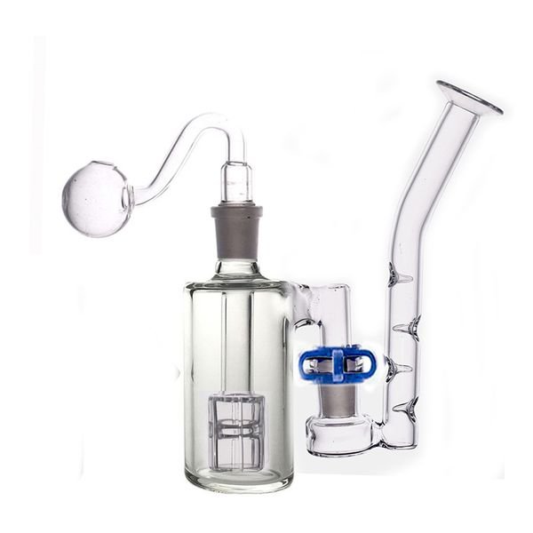 14mm Ash Catcher Bong Hookahs Matrix Percolator Smoking Water Pipe 3 In 1 Multi-function Dab Rig Bong with J-hook Adapter Oil Burner Pipes