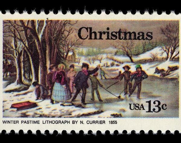 15x Christmas 1976 Currier Wintertime Children Playing 13C Unused Postage Stamp Free Shipping #1 Source Best Prices On Vintage Stamps