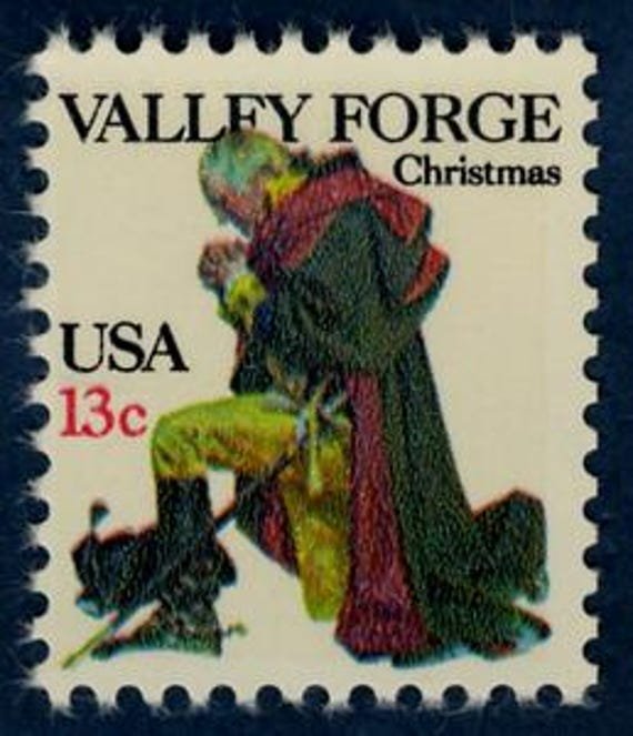 15x Christmas 1977 Washington At Valley Forge Praying 13C Unused Postage Stamp. Free Shipping #1 Source Best Prices On Vintage Stamps