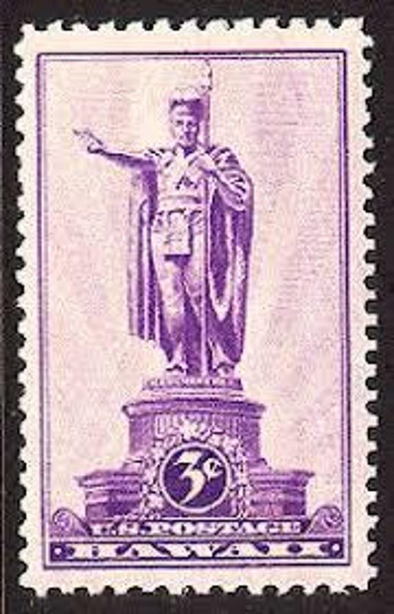 15x Hawaii King Kamehameha Statue Honolulu Oahu Waikiki 1937 3C Unused Postage Stamp Free Shipping #1 Source Best Prices On Vintage Stamps