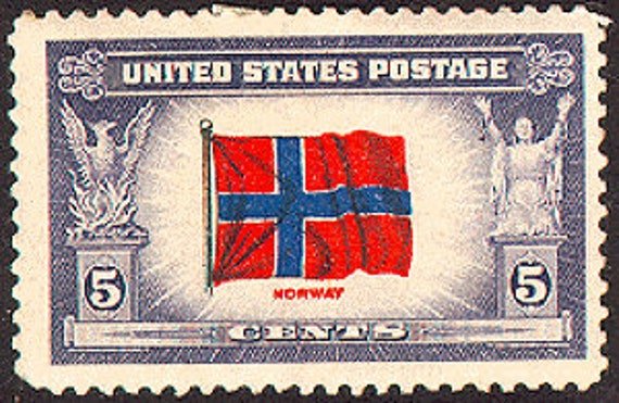 15x Norway Flag World War Ll Overrun Countries 1943 5C Unused Vintage Postage Stamp. Free Shipping #1 Source Best Prices On Stamps