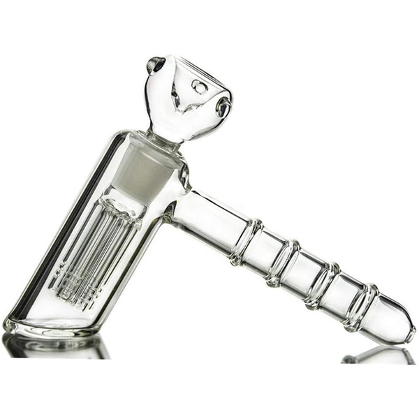 18mm joint,6 Arm Perc Hammer Glass Bubbler Water Pipe Recycler Bong