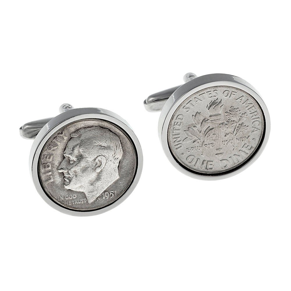 1951 Birthday - Coin Cufflinks, Rare Gifts For Men, Year Coin, Birthday Handmade Gift