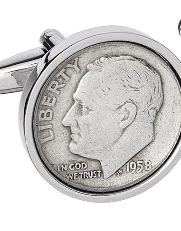 1958 Birthday - Handmade Gift Genuine Coin Gifts For Men Lucky Cufflinks Year