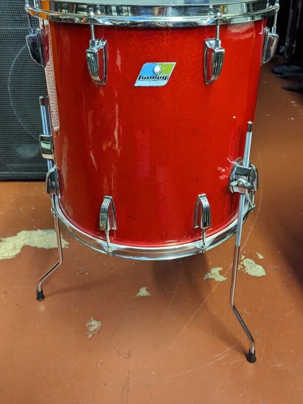 1970s Ludwig 16 x 16" Floor Tom Red Sparkle Wrap