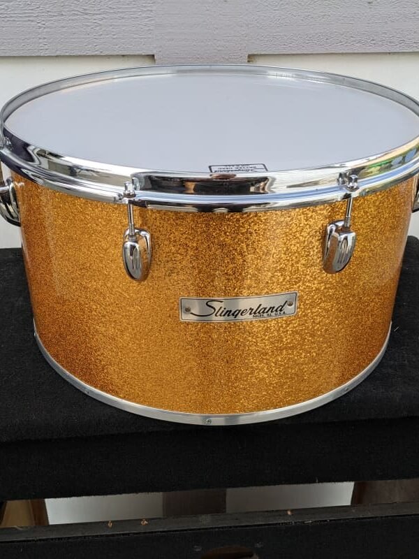 1970s Slingerland 10 x 18" Concert Tom Gold Sparkle Wrap