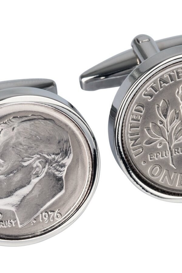 1976 Dime Coin Cufflinks - Anniversary Birthday Gift