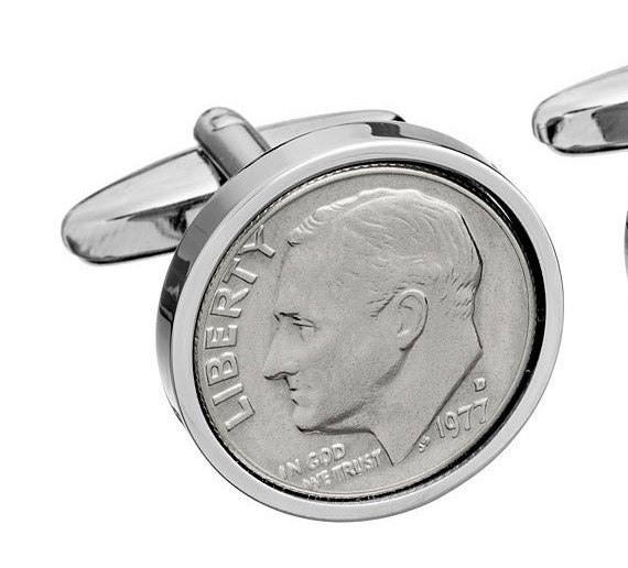 1977 Us Coin Cufflinks Handmade Birthday Gift