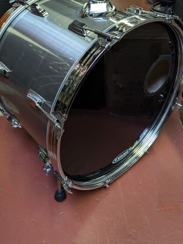 1980s Tama 16 x 22" Swingstar Bass Drum Misty Chrome Wrap