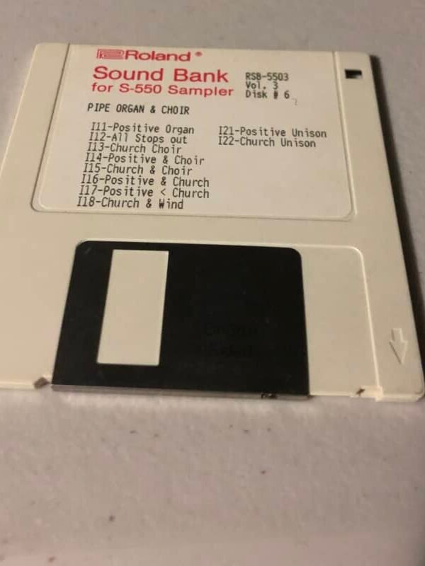 1988 Roland Sound Bank for S-550 Sampler Disk #6