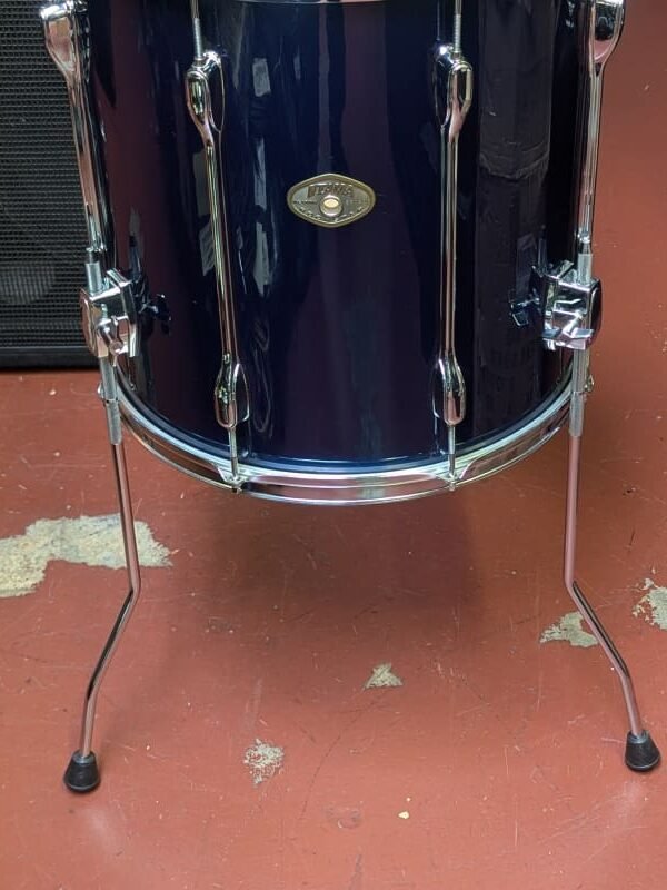 1990s Tama 16 x 16" Rockstar Floor Tom Midnight Blue Wrap