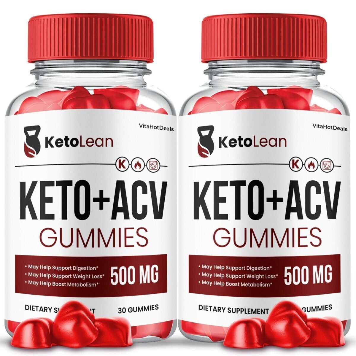 2 Pack Keto Lean ACV Gummies Apple Cider Vinegar Max Strength Formula