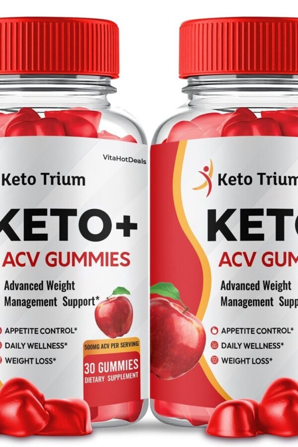 2 Pack Keto Trium ACV Gummies Max Strength Formula Dietary Supplement