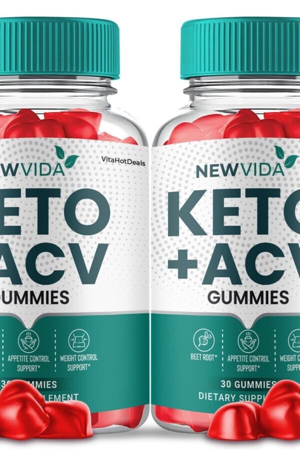 2 Pack New Vida Keto ACV Gummies Max Strength Apple Cider Vinegar Supplement