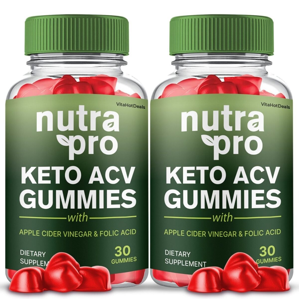 2 Pack Nutra Pro Keto ACV Gummies, Max Strength Premium Formula, NutraPro ACV