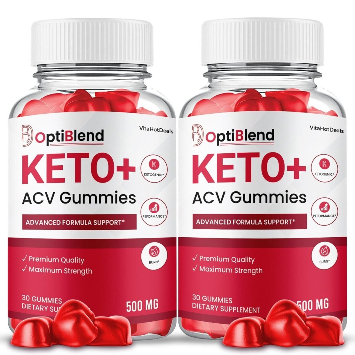 2 Pack OptiBlend Keto ACV Gummies, Max Strength Formula, Opti Blend Keto