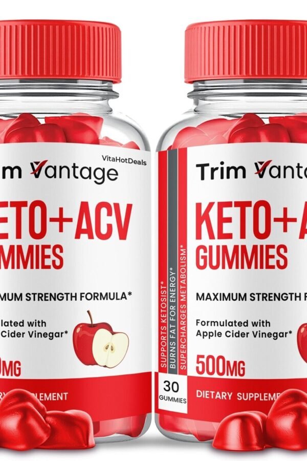 2 Pack Trim Vantage Keto ACV Gummies, TrimVantage ACV Max Strength Supplement