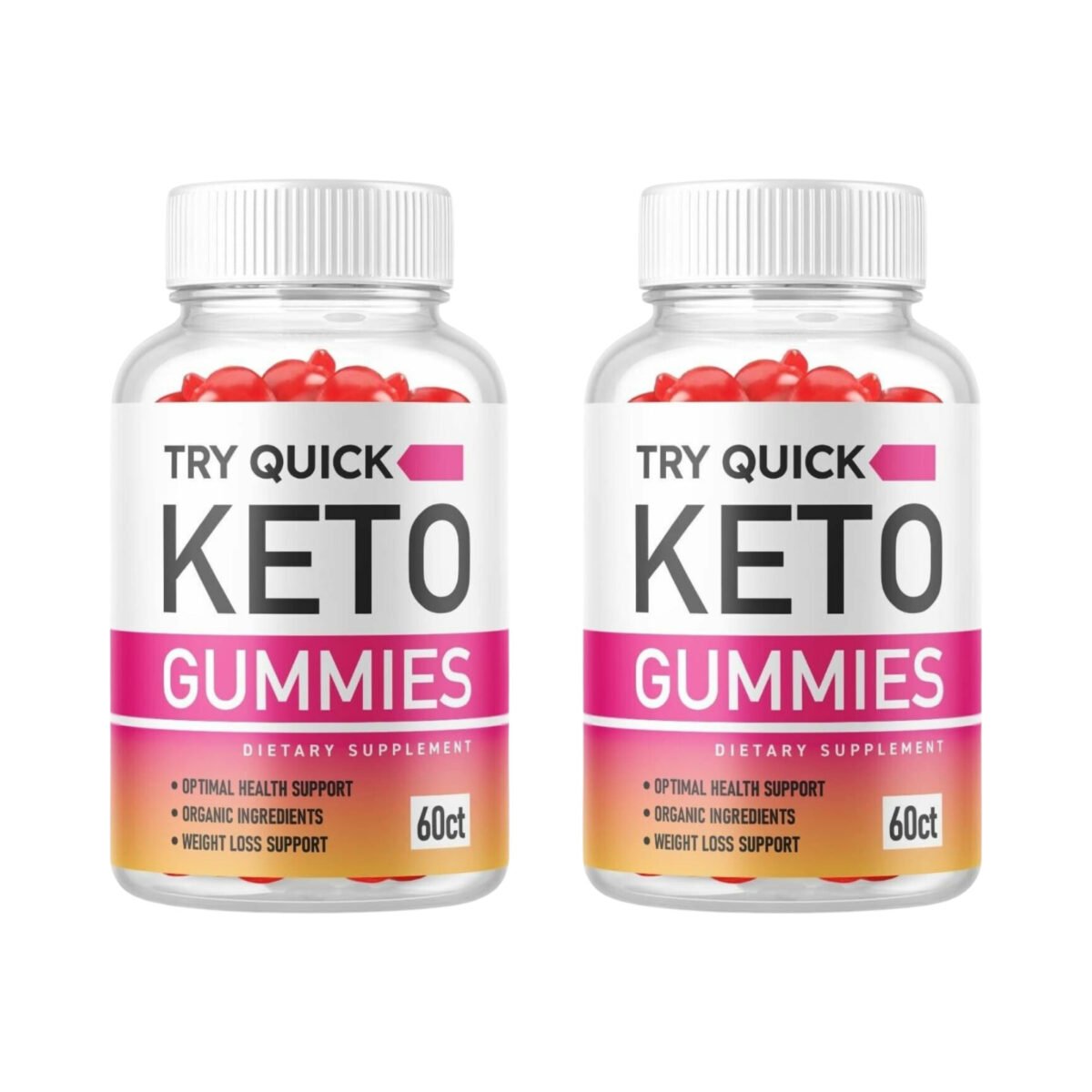 2 Pack Try Quick Keto Gummies - TryQuick Keto ACV Gummies - 120 Gummies