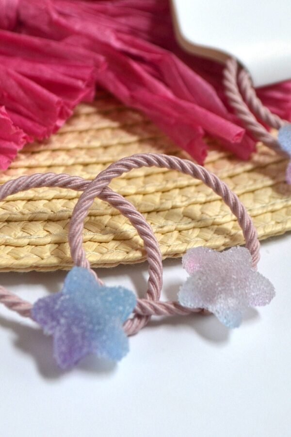 2 Sparkle Hair Ties, Resin Gummy Kids Birthday Princess Gift For Girls, Fine Baby Back To School, Toddler