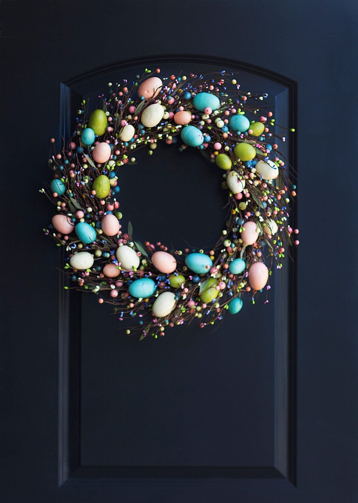 20 Inch Egg Wreath - Spring Easter Decor Pastel Rustic Door