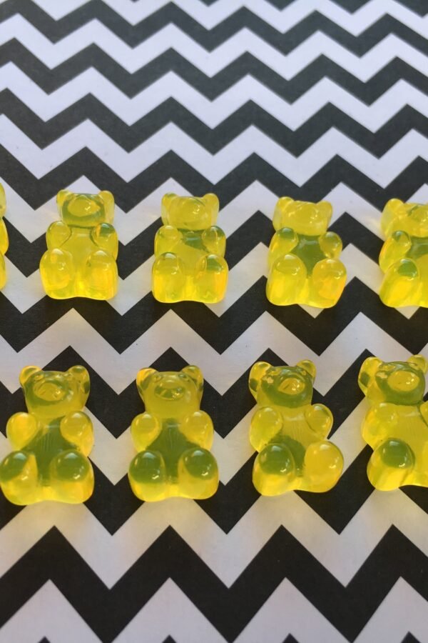 20Pc. Yellow Resin Gummy Bears, Looks So Real, Kawaii Flatback, Cabochon, Charm, Flat Back, Faux Candy