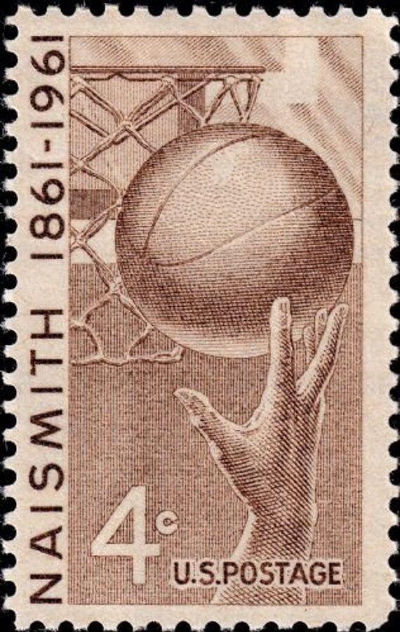 20x Basketball James Naismith Springfield Ma 1961 4C Brown Unused Postage Stamp Free Shipping #1 Source Best Prices On Vintage Stamps