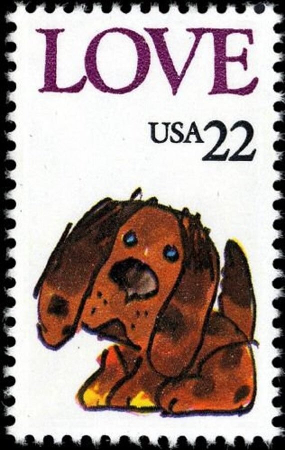 20x Love Puppy 1986 22C Unused Vintage Postage Stamps Wedding Invitations. Freeshipping #1 Source For The Best Prices