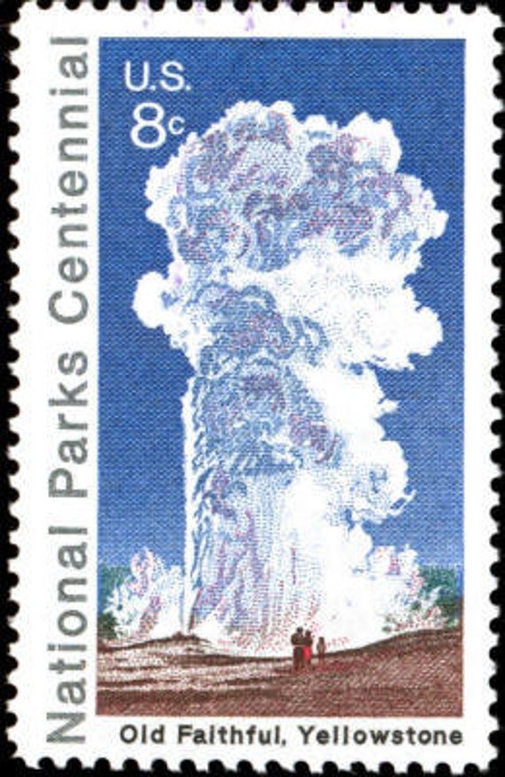 20x Old Faithful Yellowstone Geyser National Park Wyoming 1972 8C Unused Vintage Postage Stamp #1 Source Best Prices On Stamps