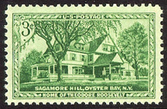 20x Sagamore Hill Theodore Roosevelt Home Ny 1953 Green 3C Unused Postage Stamp. Free Shipping #1 Source Best Prices On Vintage Stamps