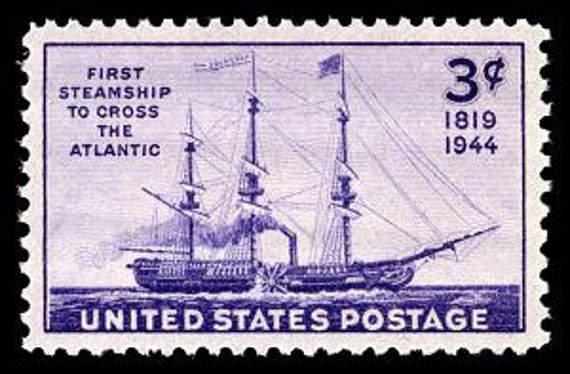 20x Steamship Savannah Nautical Atlantic Crossing 1944 3C Purple Unused Postage Stamp Free Shipping #1 Source Best Prices On Vintage Stamps