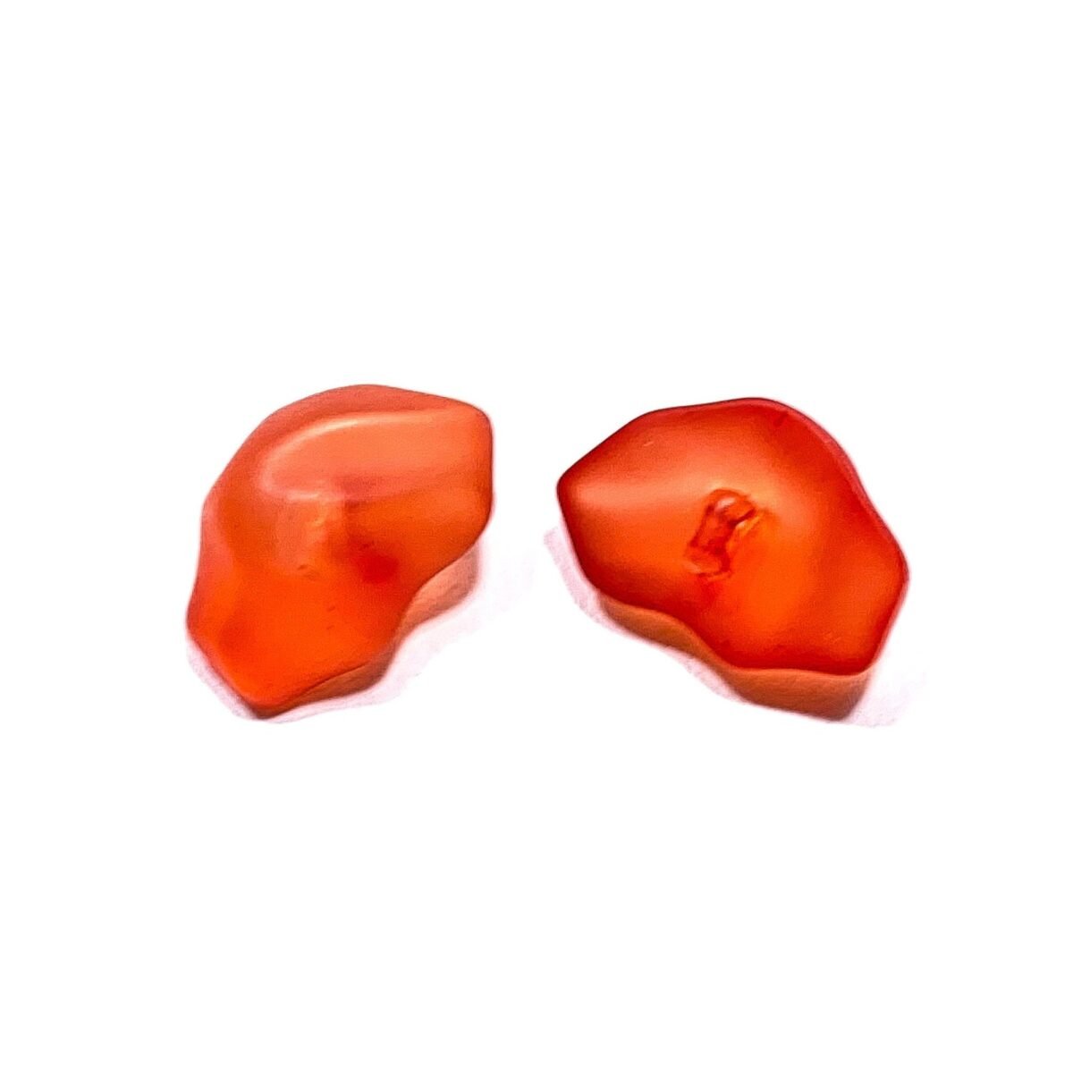 23mm Chunky Abstract Shank Buttons 7/8" Red Orange Frosted Matte Vintage 70S Resin Button | Set Of 6-18
