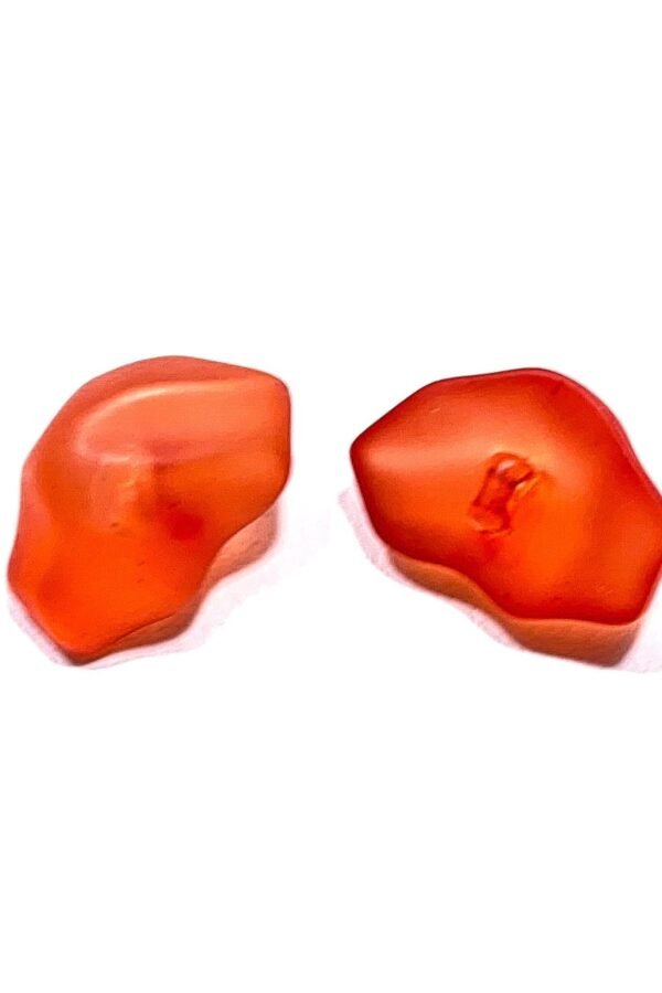 23mm Chunky Abstract Shank Buttons 7/8" Red Orange Frosted Matte Vintage 70S Resin Button | Set Of 6-18