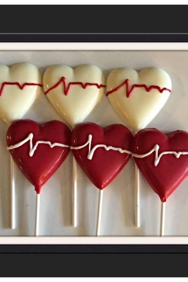 24 Nurse Heart Chocolate Lollipops Ekg Gift