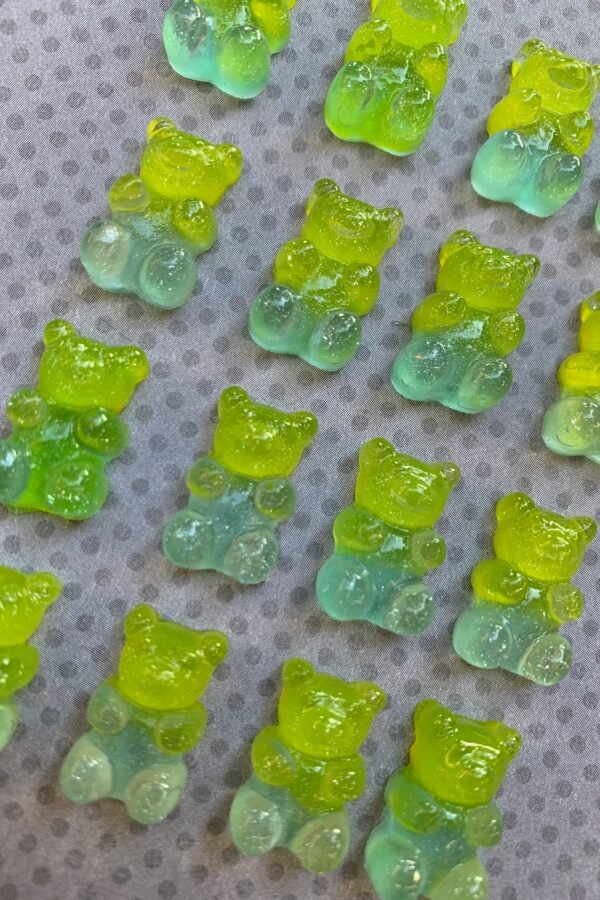 25Pc. Lemon & Lime Glitter, Resin Gummy Bears, Looks So Real, Kawaii, Flatback, Cabochon, Faux Candy, Flat Back