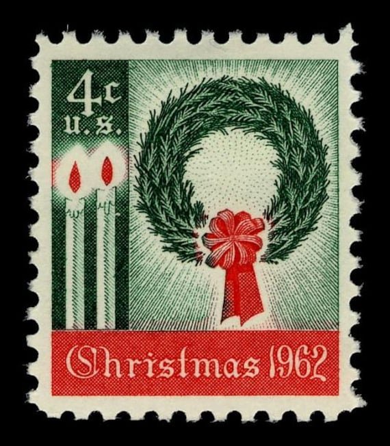 25X Christmas 1962 Wreath 1St Xmas Stamp 4C Unused Postage Stamps Free Shipping #1 Source Best Prices On Vintage Stamps