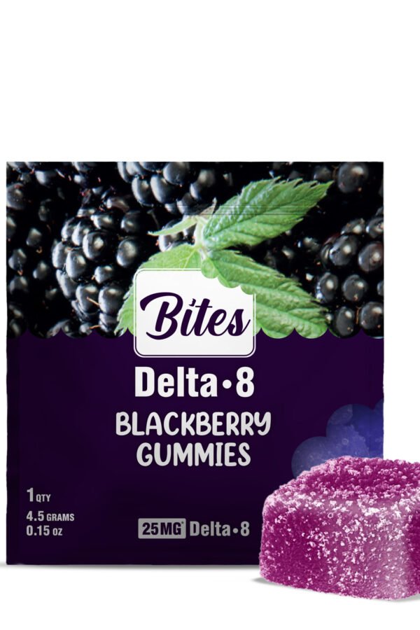 25mg Delta 8 THC Gummy - Blackberry - Bites