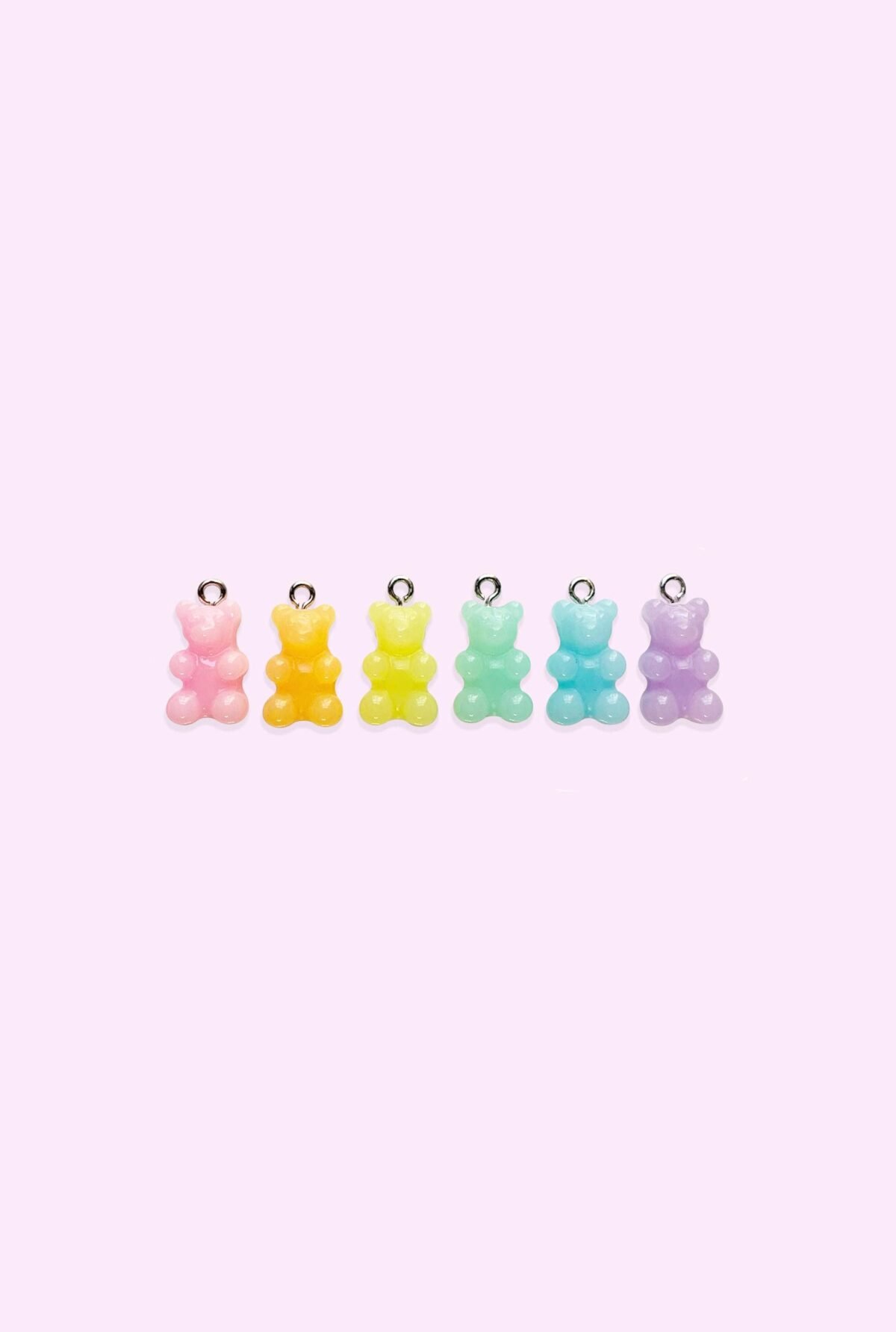 2Pc, 6Pc Or 10Pc Pastel Gummy Bear Charm -Candy -Rainbow -Kawaii -Harajuku -Fairy Kei -Food
