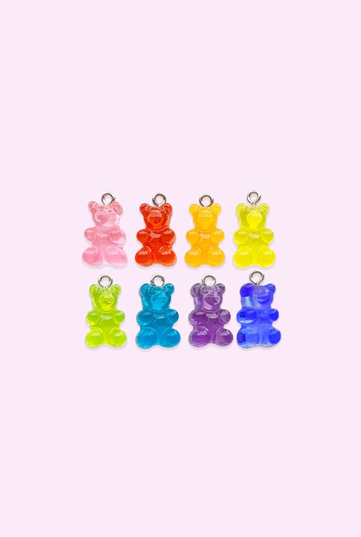 2Pc, 8Pc, 10Pc Gummy Bear Charm -Candy -Rainbow -Kawaii -Harajuku -Fairy Kei Necklace -Food
