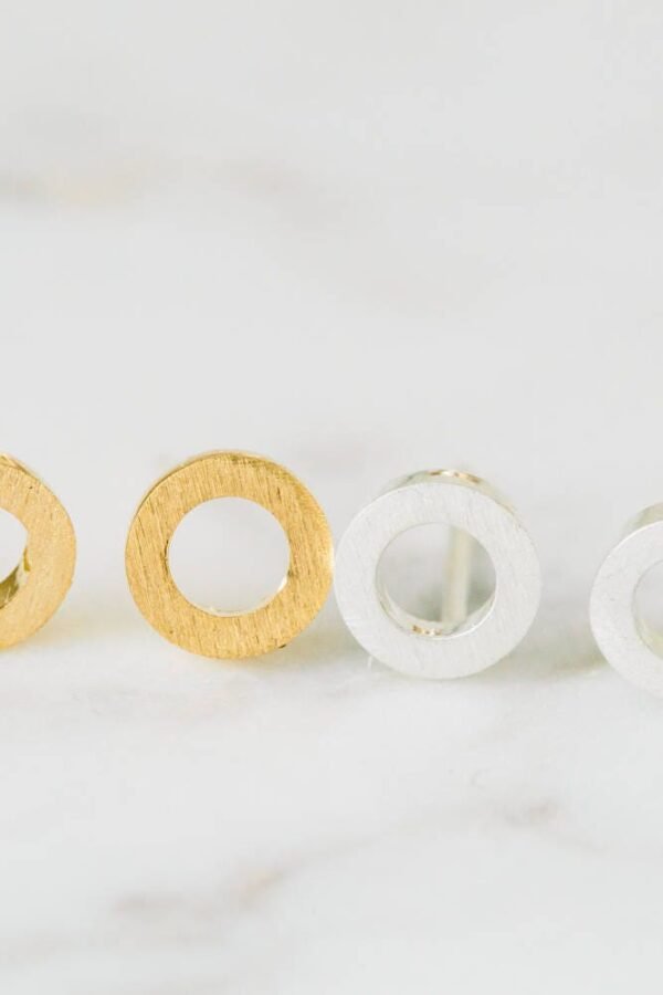 2Pcs Nickel Free Cute Cool Circle Round Studs Earrings, Round Jewelry, Circle Earrings, Cartilage Earrings, Tragus Earrings, Earring Findings-Bk