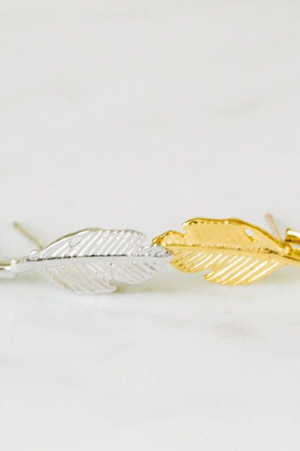 2Pcs Nickel Free Cute Fallen Leaves Leaf Studs Earrings, Fallen Jewelry, Cartilage Earrings, Tragus Earrings, Earring Find 12E-00526