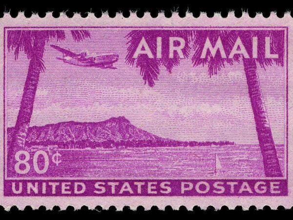 2x Hawaii Diamond Head Waikiki Honolulu Oahu 1952 80C Pink Unused Postage Stamp Free Shipping #1 Source Best Prices On Vintage Stamps
