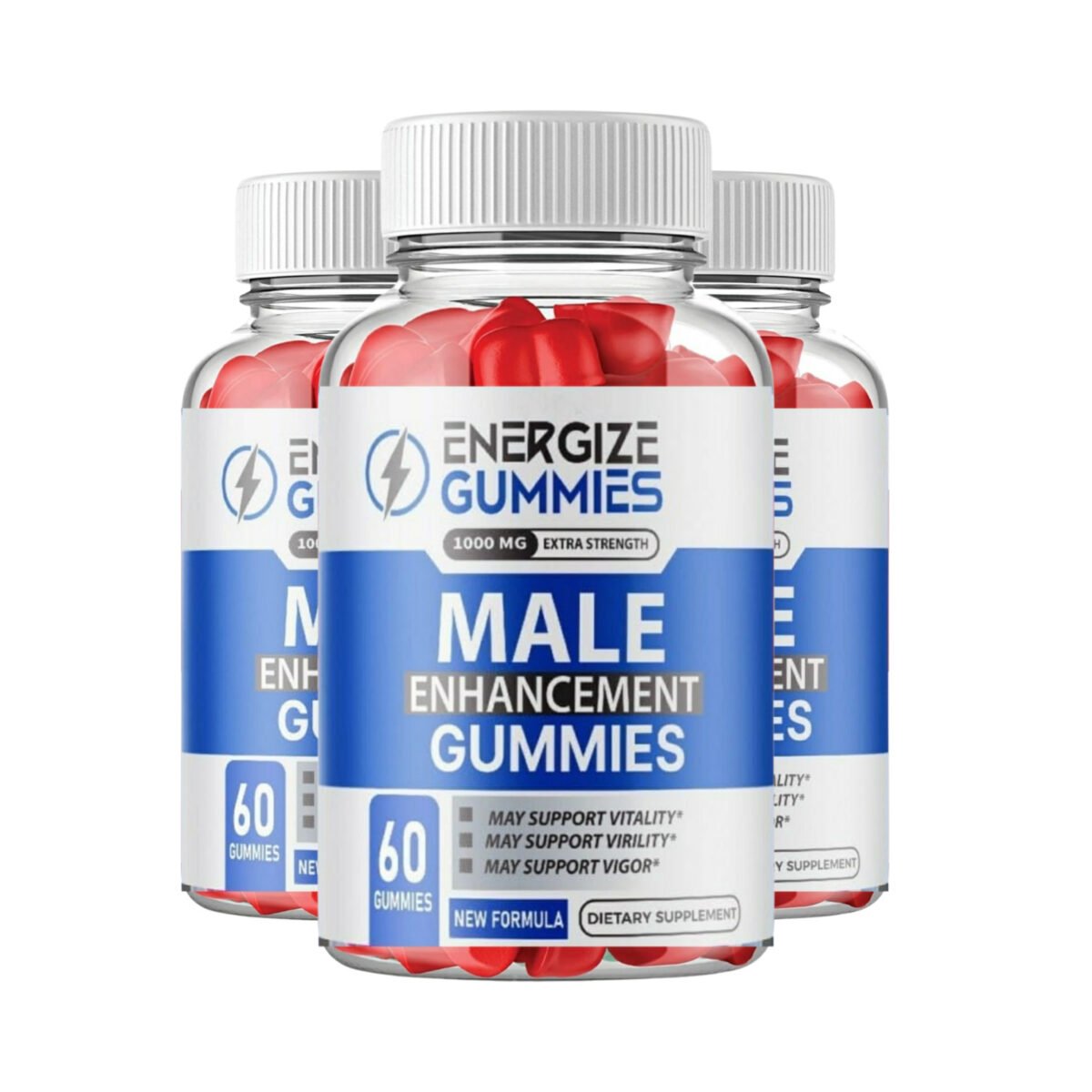 3 Pack Energize Male Gummies - Natural Enhancement Support For Men - 180 Gummies