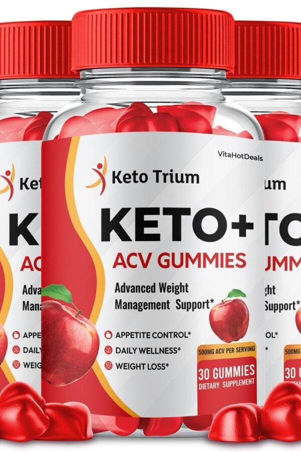 3 Pack Keto Trium ACV Gummies Max Strength Formula Dietary Supplement