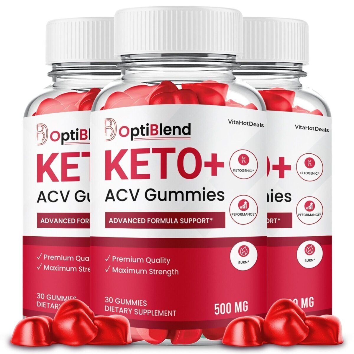 3 Pack OptiBlend Keto ACV Gummies, Max Strength Formula, Opti Blend Keto