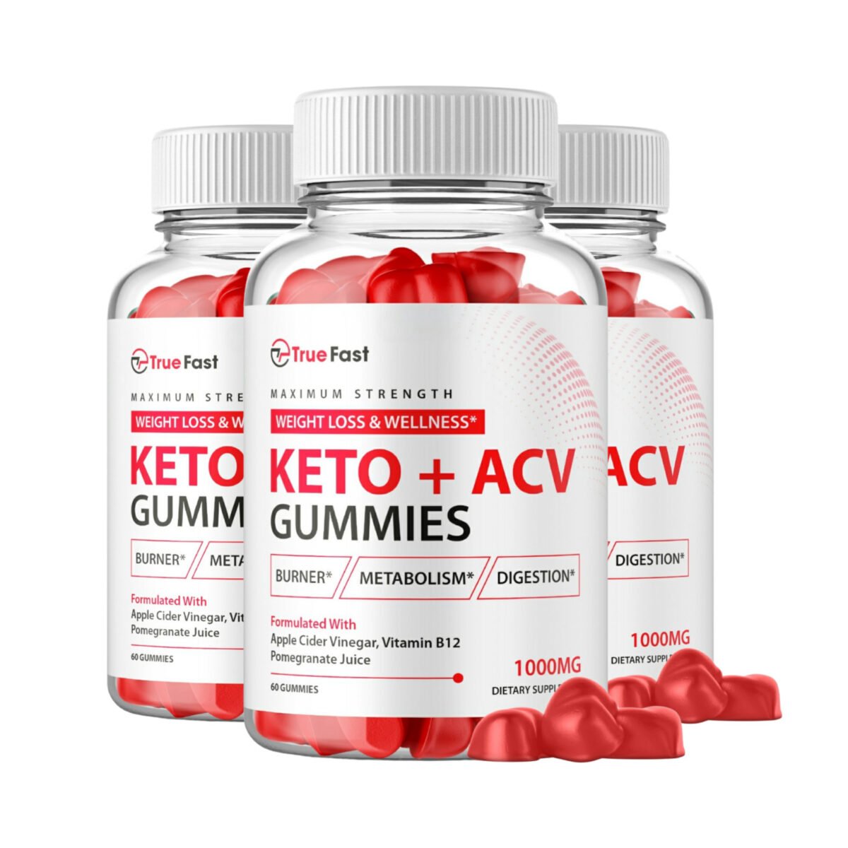 3 Pack True Fast Keto Gummies - TrueFast ACV Keto Gummies - 180 Gummies