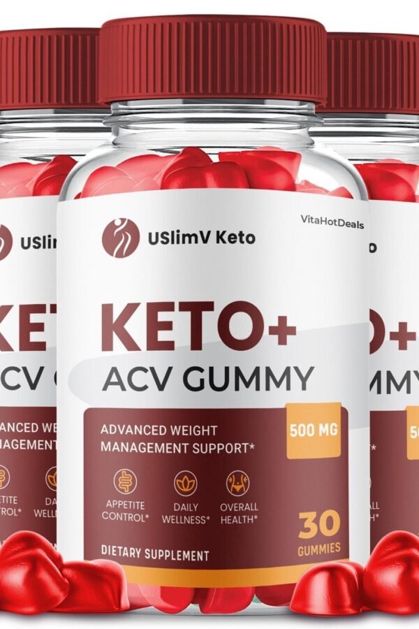 3 Pack USlimV Keto ACV Gummies Max Strength Gummies with Apple Cider Vinegar