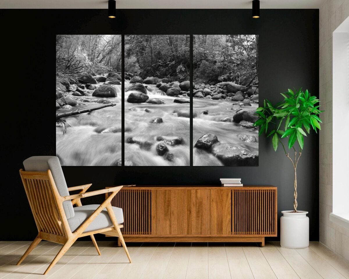3-Panel Canvas Split, Water Falls Rocky Mountain National Park Print, Waterfall Art, Waterfall, Canvas Ready To Hang
