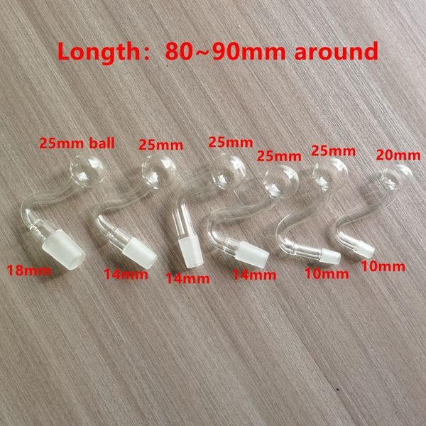 30Pcs Hookahs 10mm 14mm 18mm male female clear thick pyrex glass oil burner water pipes for rigs bongs big bowls smoking pipe
